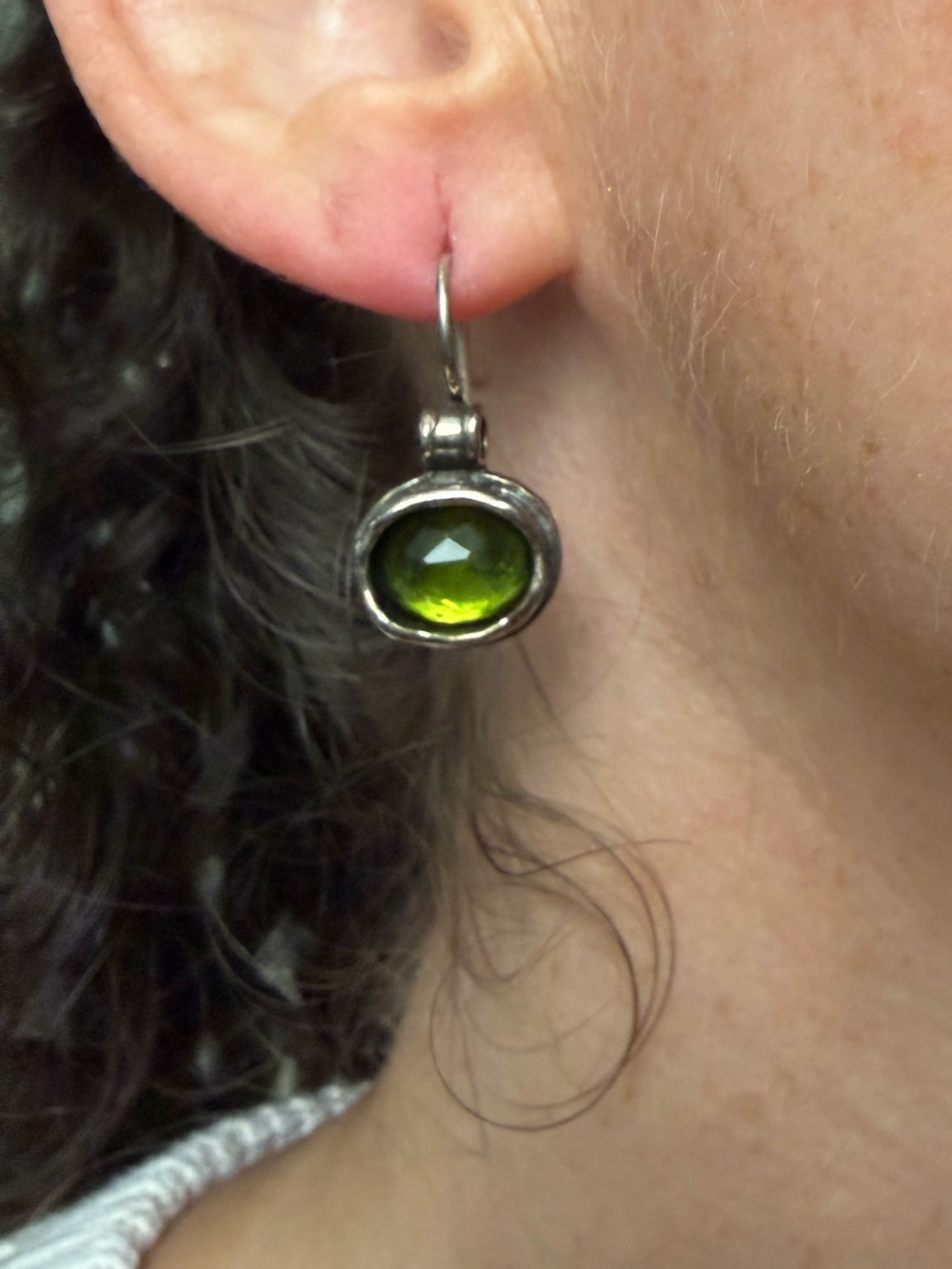 Sterling Silver Peridot Drop Earrings